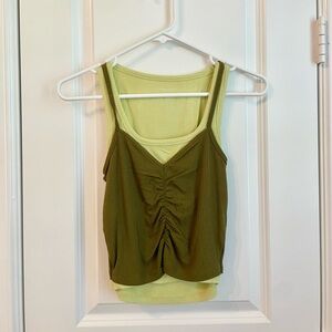 Anthropologie Ruched Layer Tank Top